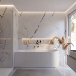 Badewanne Schulte Rio Canto links 1700x750 mm weiß inkl. Ablaufgarnitur Push-Up, Chrom