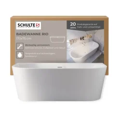 Badewanne Schulte Rio Vorwand 1700x750 mm weiß inkl. Ablaufgarnitur Push-Up, Chrom
