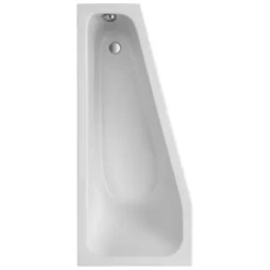 Badewanne Schulte Riva links 170x75 cm mit Fußgestell und Ab- und Überlaufgarnitur