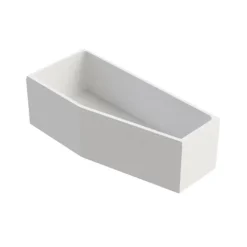 Badewanne Schulte Riva links 170x75 cm mit Wannenträger und Ab- und Überlaufgarnitur