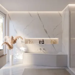 Badewanne Schulte Riva rechts 170x75 cm mit Fußgestell und Ab- und Überlaufgarnitur