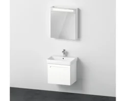 Badmöbel-Set DURAVIT No.1 BxHxT 60 x 200 x 45 cm Frontfarbe weiß mit Waschtisch weiß und Waschtischunterschrank Spiegelschrank rechts mit LED-Beleuchtung N10155R18180000