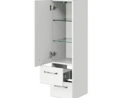 Badmöbel-Set Pelipal Kumba BxHxT 167 x 200 x 50 cm Frontfarbe weiß glanz 5-teilig und mehr mit Mineralguss-Waschtisch weiß, Midischrank, Unterschrank und Wandschrank 99.1070125093