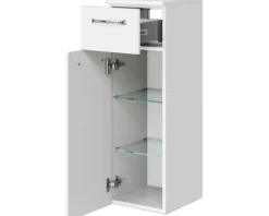 Badmöbel-Set Pelipal Kumba BxHxT 167 x 200 x 50 cm Frontfarbe weiß glanz 5-teilig und mehr mit Mineralguss-Waschtisch weiß, Midischrank, Unterschrank und Wandschrank 99.1070125093