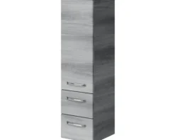 Badmöbel-Set Pelipal Kumba BxHxT 137 x 200 x 50 cm Frontfarbe graphit struktur quer 5-teilig und mehr mit Mineralguss-Waschtisch, Midischrank, Unterschrank und Wandschrank 99.770125193