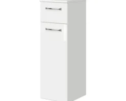 Badmöbel-Set Pelipal Kumba BxHxT 137 x 200 x 50 cm Frontfarbe weiß glanz 5-teilig und mehr mit Mineralguss-Waschtisch weiß, Midischrank, Unterschrank und Wandschrank 99.770126093