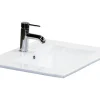 Badmöbel-Set Sanox Seville BxHxT 61 x 170 x 46 cm Frontfarbe eiche natur mit Waschtisch Keramik weiß