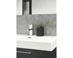 Badmöbel-Set Differnz Somero BxHxT 80 x 54 x 38 cm Frontfarbe anthrazit mit Waschtisch Mineralguss weiß