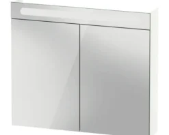 Badmöbel-Set DURAVIT No.1 BxHxT 80 x 200 x 45 cm Frontfarbe weiß mit Waschtisch weiß und Waschtischunterschrank mit Innenschubkasten Spiegelschrank mit LED-Beleuchtung N10169018180000