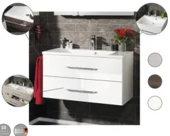 Badmöbel-Set FACKELMANN B.clever 120 cm mit Waschtisch weiß