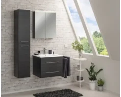 Badmöbelset FACKELMANN B.perfekt 60 cm mit Waschtisch Dark Oak