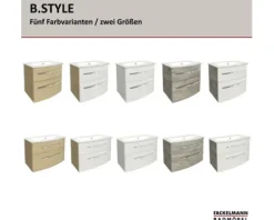 Badmöbel-Set FACKELMANN B.Style 63,2 cm Natur Oak/weiß