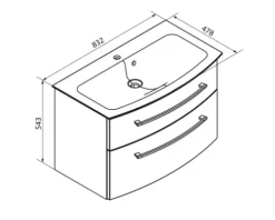 Badmöbel-Set FACKELMANN B.Style 83,2 cm Weiß/Weiß