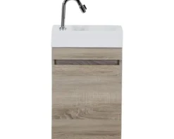 Badmöbel-Set Maxim 40 cm mit Keramikwaschtisch Eiche grau
