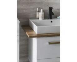 Badmöbel-Set Möbelpartner Duo 1652 BxHxT 165,2 x 61,5 x 50 cm Frontfarbe weiß mit Waschtisch Keramik weiß