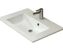 Badmöbel-Set Pelipal Kumba BxHxT 137 x 200 x 50 cm Frontfarbe eiche riviera 5-teilig und mehr mit Mineralguss-Waschtisch weiß, Midischrank und Unterschrank 99.770121472