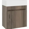 Badmöbelset 2-teilig form&style Avellino BxHxT 45 x 54 x 28 cm Frontfarbe nuss mit Waschtisch Keramik