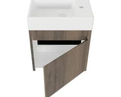 Badmöbelset 2-teilig form&style Avellino BxHxT 45 x 54 x 28 cm Frontfarbe nuss mit Waschtisch Keramik