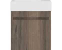 Badmöbelset 2-teilig form&style Avellino BxHxT 45 x 54 x 28 cm Frontfarbe nuss mit Waschtisch Keramik