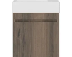Badmöbelset 2-teilig form&style Avellino BxHxT 45 x 54 x 28 cm Frontfarbe nuss mit Waschtisch Keramik