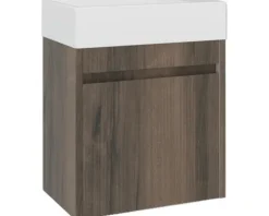 Badmöbelset 2-teilig form&style Avellino BxHxT 45 x 54 x 28 cm Frontfarbe nuss mit Waschtisch Keramik