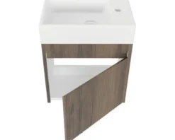Badmöbelset 2-teilig form&style Avellino BxHxT 45 x 54 x 28 cm Frontfarbe nuss mit Waschtisch Keramik