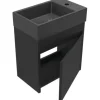 Badmöbelset 2-teilig form&style Avellino BxHxT 45 x 54 x 28 cm Frontfarbe schwarz mit Waschtisch Keramik schwarz