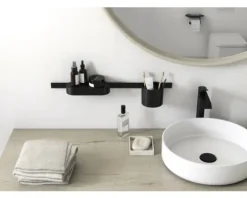 Badset Badezimmerset hansgrohe WallStoris schwarz matt 27968670