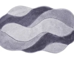 Badteppich Grund Carmen 60 x 100 cm grau schwarz