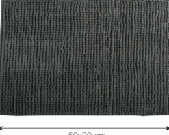 Badteppich MSV CHENILLE 80 x 50 cm dunkelgrau