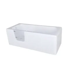 BELVIT Seniorenbadewanne 170 cm Rechteck Badewanne mit Einstieg links, barrierefreie Dusch-Badewanne für Senioren und Erwachsene