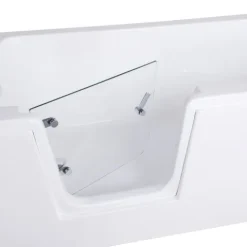 BELVIT Seniorenbadewanne 170 cm Rechteck Badewanne mit Einstieg links, barrierefreie Dusch-Badewanne für Senioren und Erwachsene