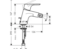 Bidetmischer hansgrohe Focus 31920000 chrom