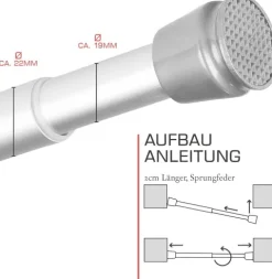 Bomoe Neptun Duschstange 70-120cm Aluminium