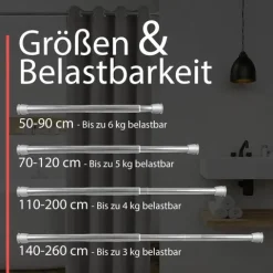Bomoe Neptun Duschstange 140-260cm Chrome