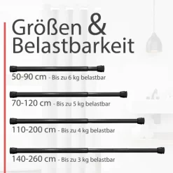 Bomoe Neptun Duschstange 70-120cm Schwarz