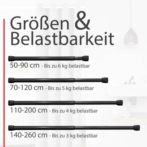 Bomoe Neptun Duschstange 70-120cm Schwarz