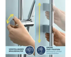 Brausegarnitur Grohe Quickfix Vitalio Start 110 III chrom glänzend Brausestangenlänge 600 mm 26032001