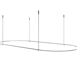 Burschberg Duschvorhangstange Oval Ø 10 mm 75 x 150 x 75 cm mit Deckenhalter 50 cm edelstahl gebürstet matt