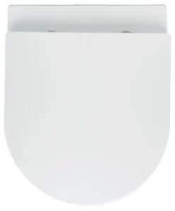 Calmwaters® Wand WC spülrandlos Weiß, mit WC-Sitz, Raumspar WC: 45 cm Ausladung, mit Absenkautomatik, Tiefspüler, Hänge WC, Wandmontage, Sanitärkeramik, 08AB6159