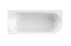 Calmwaters® Vorwand-Badewanne 180x80 cm Komplettset Seamless Comfort, fugenloses Design, vormontiert mit Schürze & Ablaufgarnitur, rechte Ausführung, Made in EU, Acryl, 02SL6222