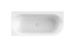 Calmwaters Vorwand-Badewanne 160x75 cm Komplettset Seamless Comfort, fugenloses Design vormontiert mit Schürze & Ablaufgarnitur, rechte Ausführung, Made in EU, Acryl, 02SL6223
