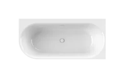 Calmwaters® Vorwand-Badewanne 160x75 cm Komplettset Seamless Comfort, fugenloses Design, vormontiert mit Schürze & Ablaufgarnitur, linke Ausführung, Made in EU, Acryl, 02SL6225