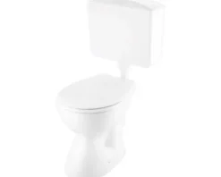 Cersanit Stand-WC Set KASKADA Tiefspüler mit Spülrand weiß glänzend mit WC-Sitz und Spülkasten CCKZ1012561975