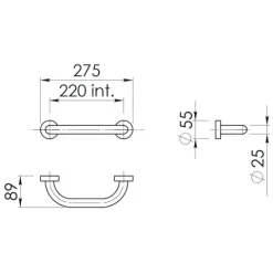 20cm Sicherheitsgriff aus verchromtem Edelstahl