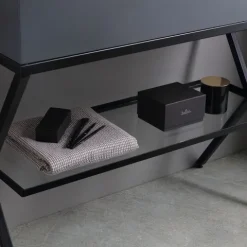 100cm bodenstehendes Badmöbel- Set mit grauem Waschtisch | Manchester
