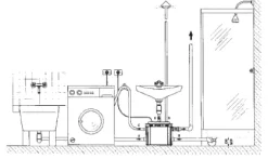 DAB Novabox 30/300 Abwasserhebeanlage - 7.200 L/Std. - 350W - Förderhöhe 6,9 m - Eingangsverbindung(en) 4 - Geruchsfreier Deckel - Ohne WC