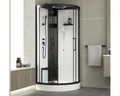 Dampfdusche Aurlane Relax Dark Hammam 95 x 95 x 218 cm schwarz