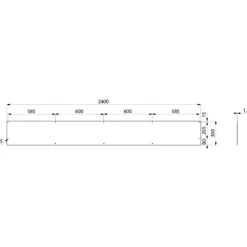 Delabie Rückwand L.2400 H.300 Edelstahl 1.4301 satiniert