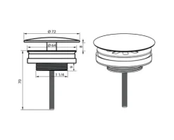 Design Schaftventil 1 1/4" chrom